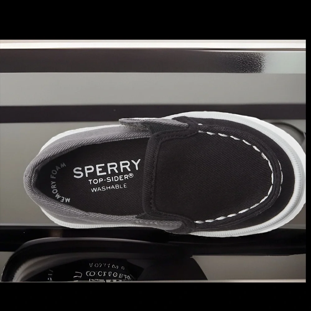 Sperry Salty JR. Moccasin Salt Washed Canvas Upper Comfy Memory Foam 12US Unisex